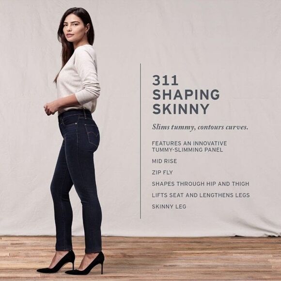 Levi's Women's 311 Shaping Skinny Jeans - Dark Blue - Picture 1 of 6